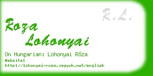 roza lohonyai business card