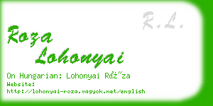 roza lohonyai business card